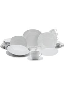 Kombiservice Creatable "Square Weiss", wei&szlig;, 30 Stk., Porzellan, Geschirr-Sets, Kombiservice, abgerundete, quadratische Form