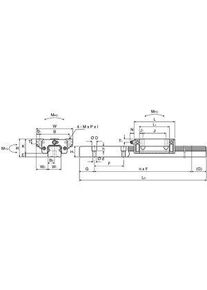 NSK P1U150670LKN-PCT, Linear Guide Rail 15 mm width 670 mm Length - P1U150670LKN-PCT