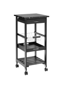 Homeware Profession. Allzweckwagen, Schwarz, Holz, Kunststoff, Kernbuche, vollmassiv, 1 F&auml;cher, 1 Schublade(n) Schubladen, 37x76x37 cm, Esszimmer, Servierwagen