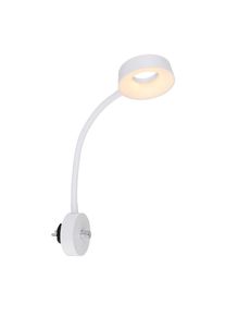Globo , Wei&szlig; , Metall, Kunststoff , 45.5 cm , Flexarm , Beleuchtung, Innenleuchten, Wandleuchten