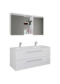 Mid.you , Wei&szlig; , Holzwerkstoff , 2 Schublade(n),2 Schublade(n) Schubladen , 112 cm , h&auml;ngend , Badezimmer, Badm&ouml;bel-Sets & -Serien, Badm&ouml;bel-Sets