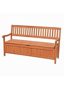 Gardenson , Eukalyptusholzfarben , Holz , Eukalyptusholz , Hartholz , 1 Schublade(n) Schubladen , 157x90x59 cm , Truhe im Sitz, mit R&uuml;ckenlehne , Gartenm&ouml;bel, Gartenb&auml;nke