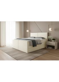 Livetastic , Beige , Textil , H3 , 180x200 cm , gepolstertes Kopfteil, in verschiedenen Gr&ouml;&szlig;en erh&auml;ltlich, Bettkasten, Topper durchgehend , Schlafzimmer, Betten, Boxspringbetten