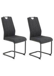 Mid.you , Anthrazit , Metall, Textil , F&uuml;llung: Schaumstoff , 44x100x59 cm , Typenauswahl, mit Griff , Esszimmer, Esszimmerst&uuml;hle, Polsterst&uuml;hle