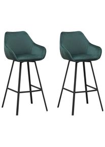 Mid.you , Dunkelgr&uuml;n , Textil , F&uuml;llung: Schaumstoffflocken , 55x109x57 cm , inklusive Armlehnen , Esszimmer, Barm&ouml;bel, Barhocker