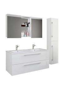 Mid.you , Wei&szlig; , Holzwerkstoff , 2 Schublade(n),2 Schublade(n) Schubladen , 145 cm , h&auml;ngend , Badezimmer, Badm&ouml;bel-Sets & -Serien, Badm&ouml;bel-Sets