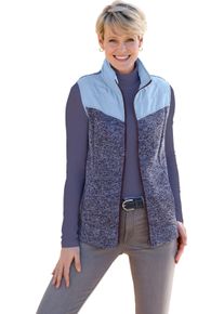 Damer Fleecev&auml;st i stickad fleece och quiltning bl&aring;-aubergine Gr&ouml;&szlig;e 52