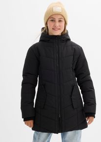 bonprix Winterparka mit Kapuze wasserabweisend, schwarz, Gr.140/146, W&auml;rmender Winterparka f&uuml;r M&auml;dchen, mit wasserabweisender Funktion.