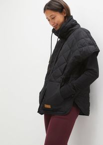 bonprix Femei Vestă funcțională, matlasată, impermeabilă &icirc;n stil oversize, negru, 54
