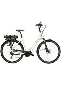 E-Bike KROSS "E-Citybike Sentio Hybrid 3.0 28 Zoll beige - Shimano Mittelmotor" Gr. 56, wei&szlig; (beige, schwarz), Elektrofahrr&auml;der, 56cm, 28 Zoll (71,12cm), E-Bike, SHIMANO 36 V/250 W, Mittelmotor DU-E500