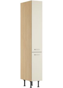 Apothekerschrank KOCHSTATION "KS-Lucy", stain, eiche hell, B:30cm H:211,8cm T:58,1cm, Schr&auml;nke, Apothekerschrank, Breite 30 cm, mit 2 Ausz&uuml;gen, Soft-Close, h&ouml;henverstellbare F&uuml;&szlig;e