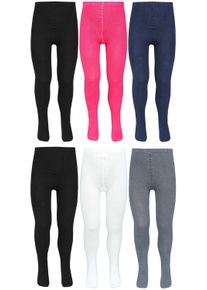 Strickstrumpfhose TUPTAM "Strumpfhose M&auml;dchen Strickstrumpfhosen Bunt Gemustert 6er Pack", M&auml;dchen, Gr. 104, blau (schwarz 2x dunkelblau wei&szlig; grau pink), Obermaterial: 76% Baumwolle CO. 22% Polyamid PA. 2% Elasthan EL., Strumpfhosen Strickstrumpfhose