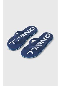 O`Neill Zehentrenner O'NEILL "PROFILE LOGO SANDALS", Herren, Gr. 47, english evening, Synthetik, Schuhe Zehentrenner, Sommerschuh, Sandale, Schlappen, mit Gummilaufsohle