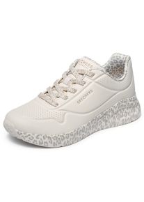 Sneaker Skechers "UNO LITE-SUBTLE PRINTS", Damen, Gr. 36, sanftes wei&szlig;, Lederimitat, kontrastfarbene Details, Schuhe Sneaker, Halbschuh, Schn&uuml;rschuh, Freizeitschuh mit gemusterter Sohle