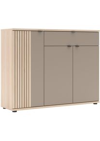 Schuhschrank Innostyle "PISA Schuhschrank", basalt, riva eiche, B:133cm H:103cm T:38cm, Holzwerkstoff, MDF, Metall, Schr&auml;nke, Schuhschrank, Soft Close, AB- Kante, 1 Schublade, 8 F&auml;cher