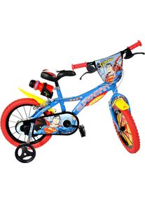 Kinderfahrrad DINO BIKES "Superman 16" Kinderfahrrad 4-7 Jahre" Gr. 30, blau, Fahrr&auml;der, Kinder, 16 Zoll (40,64cm) hinten: 14 Zoll (35,56cm), Kinderfahrrad