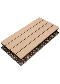 Ambia Garden Terrassenfliese, Ahornfarben, Holzwerkstoff, 60x2.1x30 cm, Global Recycled Standard (Grs), rutschfest, witterungsbest&auml;ndig, lichtunempfindlich, Teppiche und B&ouml;den, Terrassenb&ouml;den & Balkonb&ouml;den, Terrassenfliesen