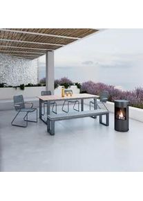 Gartengarnitur Helen Grau Metall/Polywood/Outdoorstoff