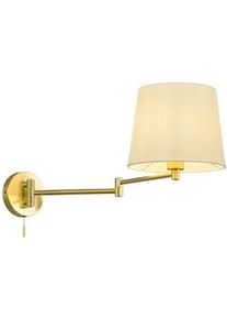 Trio Wandleuchte Lyon Wei&szlig;/Messingfarben max. 60Watt Wandlampe