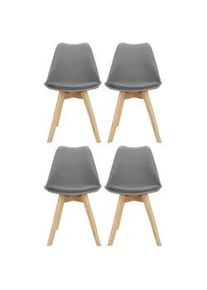 hjh OFFICE Stuhl-Set Scandi 4er-Set Grau