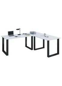 Vcm Eckschreibtisch Lona Schwarz/Wei&szlig; ca. 160x80x76cm