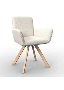 Armlehnstuhl Mairo Creme Cord Gepolstert
