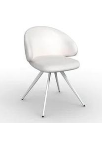 Armlehnstuhl Adele Creme Samt Gepolstert