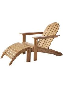 Gartenliege Adirondack Teak mit Hocker