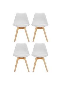 hjh OFFICE Stuhl-Set Scandi 4er-Set Wei&szlig;