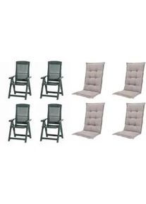 ProGarden Gartenstuhl-Set Tampa 8-tlg. Gr&uuml;n/Taupe