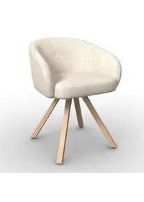 Armlehnstuhl Naya Creme Chenille Drehbar Gepolstert