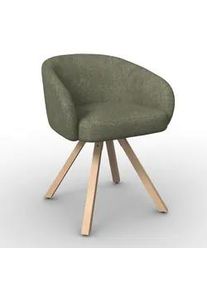 Armlehnstuhl Naya Gr&uuml;n Chenille Drehbar Gepolstert
