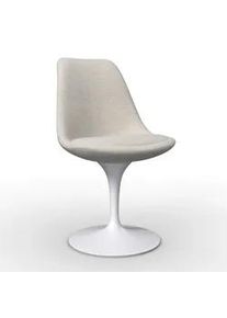 Stuhl Celia Beige/Wei&szlig; Leinenoptik Drehbar Gepolstert