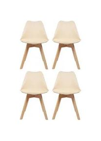 hjh OFFICE Stuhl-Set Scandi 4er-Set Beige