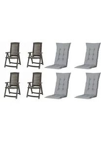 JARDIN Gartenstuhl-Set Aruba 8-tlg. Grau