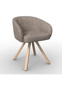 Armlehnstuhl Naya Braun Chenille Drehbar Gepolstert