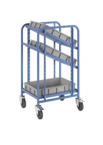 eurokraft pro Etagewagen voor eurobakken, met 3 bakken, l x b x h = 485 x 620 x 1100 mm