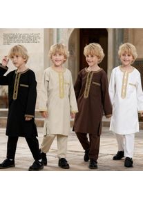 Embroidered Arabian Robe Set Details for Teenage Boys Cultural Clothing for Festivals Weddings and Special Events