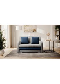 Mid.you , Grau, Dunkelblau , Textil , F&uuml;llung: Schaumstoff , 130x85x103 cm , Liegefunktion , Wohnzimmer, Sofas & Couches, Sofas, 2er Sofas