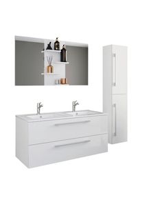 Mid.you , Wei&szlig; , Holzwerkstoff , 2 Schublade(n) Schubladen , 145 cm , h&auml;ngend , Badezimmer, Badm&ouml;bel-Sets & -Serien, Badm&ouml;bel-Sets