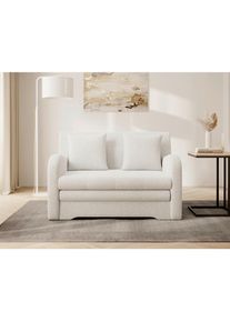 Mid.you , Wei&szlig; , Textil , F&uuml;llung: Schaumstoff , 130x85x103 cm , Liegefunktion , Wohnzimmer, Sofas & Couches, Sofas, 2er Sofas
