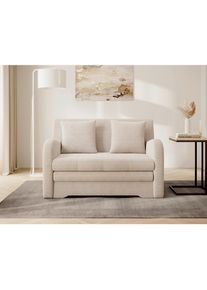Mid.you , Beige , Textil , F&uuml;llung: Schaumstoff , 130x85x103 cm , Liegefunktion , Wohnzimmer, Sofas & Couches, Sofas, 2er Sofas