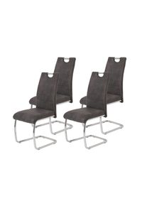 Schwingstuhl-Set Flora 4er-Set Anthrazit