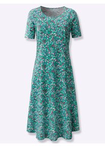 Damen Sommerkleid in smaragd-fuchsia-bedruckt ,Gr&ouml;&szlig;e 36, WITT, 100% Baumwolle