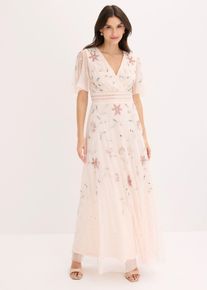 Abendkleid mit Paillettenstickerei, rosa, Gr&ouml;&szlig;e 50, bonprix