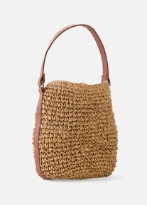 Strohbeuteltasche, beige, Gr&ouml;&szlig;e 20x20 cm, Stroh/Strohoptik, bonprix