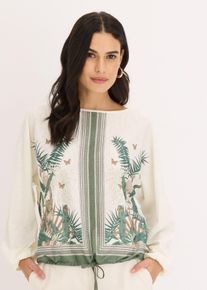 Tunika-Shirt bedruckt, wei&szlig;, Gr&ouml;&szlig;e 40/42 (M), mit Baumwolle, bonprix