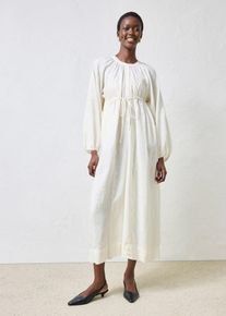 Maxikleid aus reinem Leinen, wei&szlig;, Gr&ouml;&szlig;e 50, bonprix