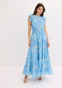 Maxikleid aus reiner Baumwolle, blau, Gr&ouml;&szlig;e 38, 100% Baumwolle, bonprix