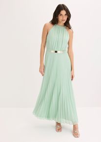 Abendkleid aus feinem Chiffon mit Plisse&eacute;, gr&uuml;n, Gr&ouml;&szlig;e 52, bonprix